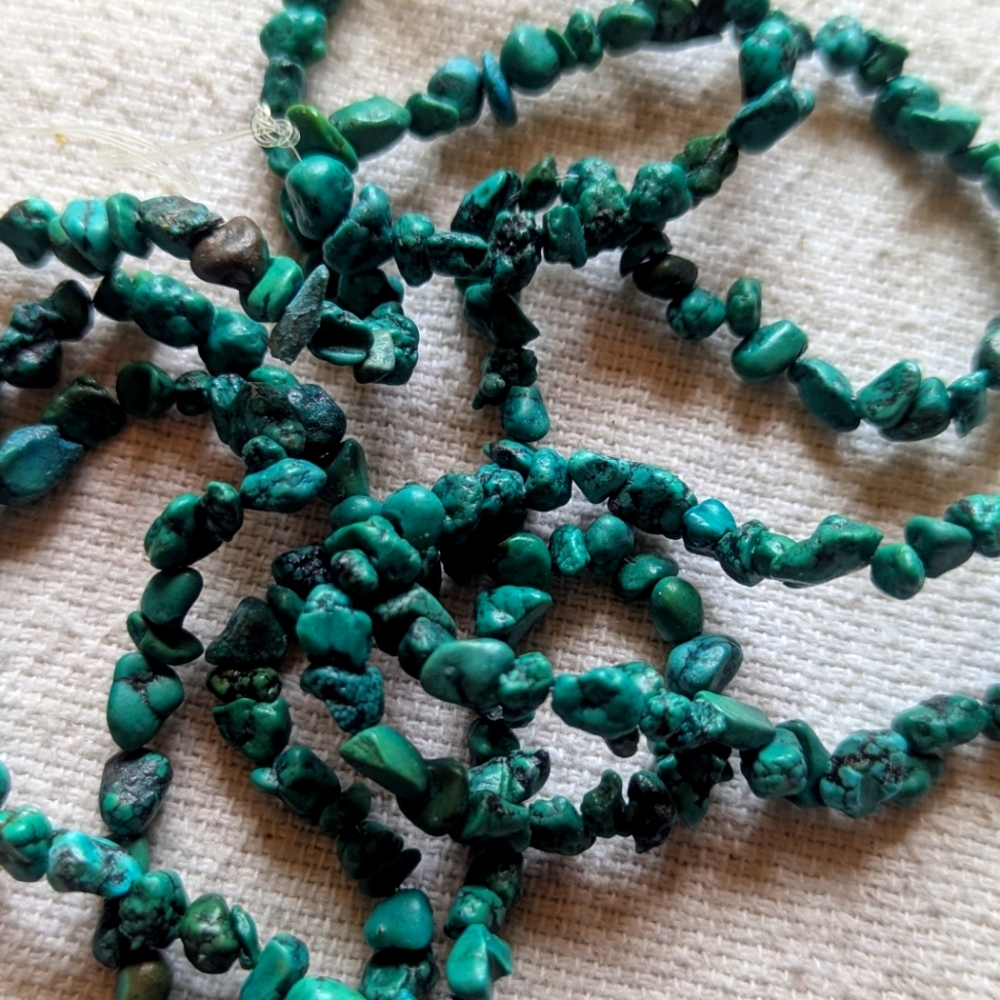 32" Turquoise Beads For Jewelry Making Necklace Handmade Healing Crystal Art DIY